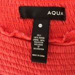 AQUA Gauze Off The Shoulder Tassel Mini Dress In Coral Photo 5