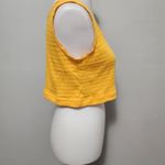 Vintage Romantic Expressions 90s Marigold Pointelle Cropped Tank Top Size Large Yellow Photo 2