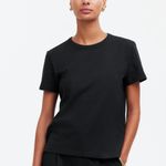 Madewell  The Perfect Crewneck Tee Allday Jersey in Jet Black, Size Medium Photo 1