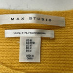 Max Studio 2ply cashmere yellow sweater tunic long sleeve Sz M Photo 8