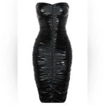 NWT LEAU Black Luna Latex Midi Dress Photo 3