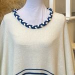 Wildfox Frida Traveler Fringe Oversized Blue White Sweater Poncho Size Small Photo 2