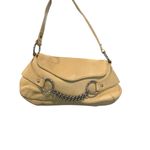 Kate Landry Tan Leather Shoulder Bag with Silver Chain Accents Photo 1