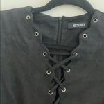 Missguided  Scalloped collar lace up faux suede dress Photo 3