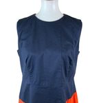 Hugo Boss Boss Navy Orange Sleeveless Colorblock Dress Made In Poland Elegant Workwear 12 Photo 1