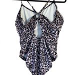 Aqua Green Womens UPF 50 Ring Back One Piece Lined Swimsuit ® Animal Print Sz 18 Photo 2