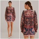 Farm Rio 💕💕 Teal Ainika Charm Long Sleeve Blouse Tropical Floral Print XS NWOT Photo 9