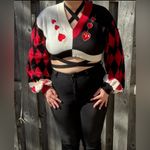 Nyahallo Queen of Hearts Cropped Sweater Black 4XL NWT IN PACKAGE Size 4X Photo 1