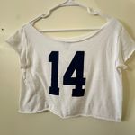 Brandy Melville White Cropped T-shirt Photo 0