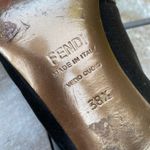 Fendi Black Satin & Patent Leather Stiletto Pumps Size 8.5 Luxury Photo 8