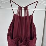 Azazie Ginger Cabernet A-Line Halter Pleated Chiffon Dress custom bridesmaid Photo 9