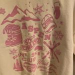 PINK - Victoria's Secret  Cream Aspen Ski  Fleece Holiday Christmas Sweatshirt Photo 3