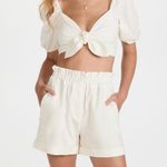 WAYF New linen crop tie top Photo 3