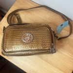 Kathy Van Zeeland  Patent Croc Embossed Convertible Organizer Purse Bronze New Photo 6