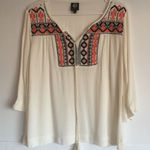 Bobeau 2/$15  Embroidered Boho Peasant Top Size S Photo 0