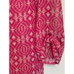 Violet+Claire Women's Geometric Print Tie Front Blouse Pink White Size Medium Photo 3