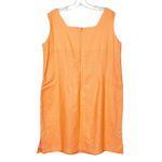 Vintage Magic Linen Blend Orange Sunflower Print Sleeveless Dress Sz 1X Photo 3