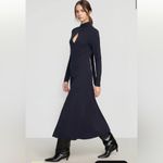 Modern Citizen Helena Black Scarf Neck Jersey Midi Dress XS Keyhole Jersey Photo 1