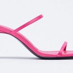 ZARA NWT HEELED SANDALS W/ THIN STRAPS PINK SZ-9 Photo 5