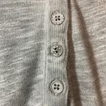 Free People Boho Gray Shell Stitch Lace Embroidered Long Sleeve Henley Shirt Top Photo 8