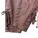 Anthropologie Pilcro Coated Skinny Pants Women’s Size 32 Burgundy Lace Hem Photo 6