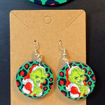 & Other Stories Mrs Grinch Dangle Pierced Earrings With Matching Holiday Ornament Photo 0