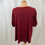 Susana Monaco  Short Sleeve Crewneck Blouse in Port Photo 2