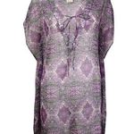 O'Neill  Women's Chiffon V-Neck Coverup Purple and Gray Mandala Pattern Tunic Photo 0