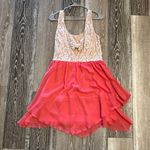Accidentally in Love Sz 13 So Cute Dress Lace & Layers Of Coral Chiffon Photo 3