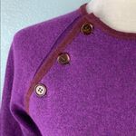 Buttons Retro Michel Klein Wool Angora Sweater S Purple  Pullover Long Sleeves Photo 1