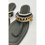 Tory Burch New! Mini Benton Chain Thong Sandals in Poblano, Size 6 $278 Photo 4