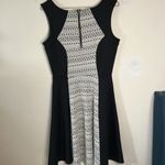 Maurice's Black White Aztec Textured Sleeveless Fit & Flare A Line Dress Size S Photo 3