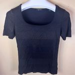 Scotch & Soda Women's Black Scoop Neck Ribbed Short Sleeve T-Shirt Size Small Photo 0