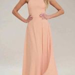 Lulus  Womens S Strappy to Be Here Blush Pink Maxi Dress Bridesmaid Dressy Formal Photo 11
