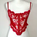 Vintage Red Lace Corset Size M Photo 0
