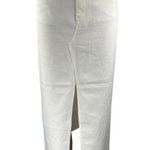 Mango MNG Anais White High Waisted Split Pencil Midi Denim Jean Skirt Size XS Photo 0