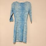 J. McLaughlin  Catalina Cloth Sage Ruched Side Sheath Dress Animal Print Blue XS Photo 1