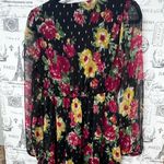 Floral Black Dress metallic shimmer Pink Photo 7