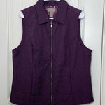 Chico's Chico’s‎ women’s deep purple quilted full zip fashion winter vest medium Photo 0
