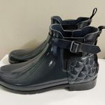 Hunter Refined Quilted Gloss Chelsea Rain Boots in Slate Grey Size 10 Photo 1