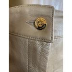 Size M//Designer St John Metallic Champagne Gold Leather Pants High Rise Size M Photo 3