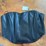 Bershka  faux leather corset top in black size medium brand new with tags Photo 4