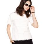 Kate Spade NWOT beautiful black chunky knit fringe stripe sweater top Photo 9