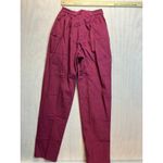 Cumley Women Burgundy Corduroy Pleated High Waist Pants Size 8 Made in USA 00 Purple Photo 6