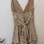 Brown and White Polka Dot Romper Photo 3