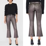 frame denim Frame Le Crop Mini Boot Jeans 26 Flare Metallic Coated Preppy Chic Mahogany Photo 1