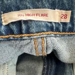 Levi's 70s Inspired High Rise Slim Fit Medium Wash Raw Edge Flare Denim Jeans 28 Photo 10