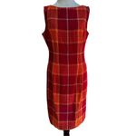 Dani Max 80s Red Orange Plaid Day Dress Size 6 Photo 1