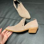Rebecca Minkoff Stud Perforated Low Heel Suede Block Chunky Ankle booties cowgirl western boho Photo 1