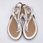 B.O.C Born Concept White Silver Faux Leather Braided Slingback Strappy Sandals 7 Photo 5